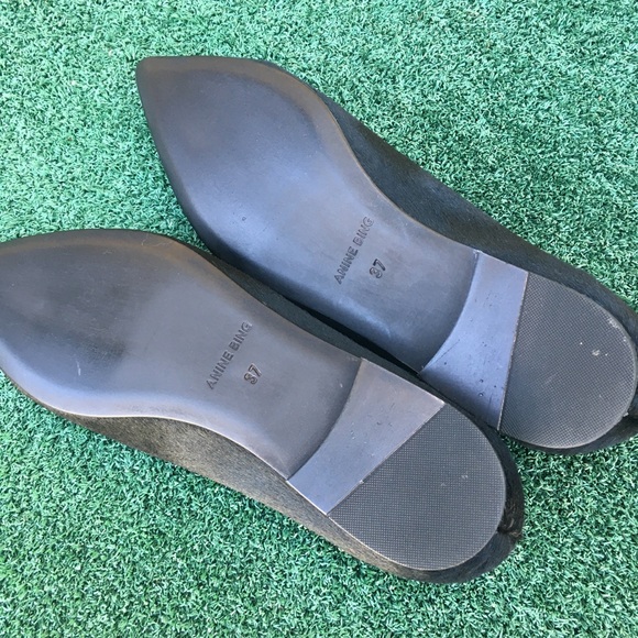 NWT Anine Bing Colette Pony Hair Flat Black 37 - Picture 8 of 9